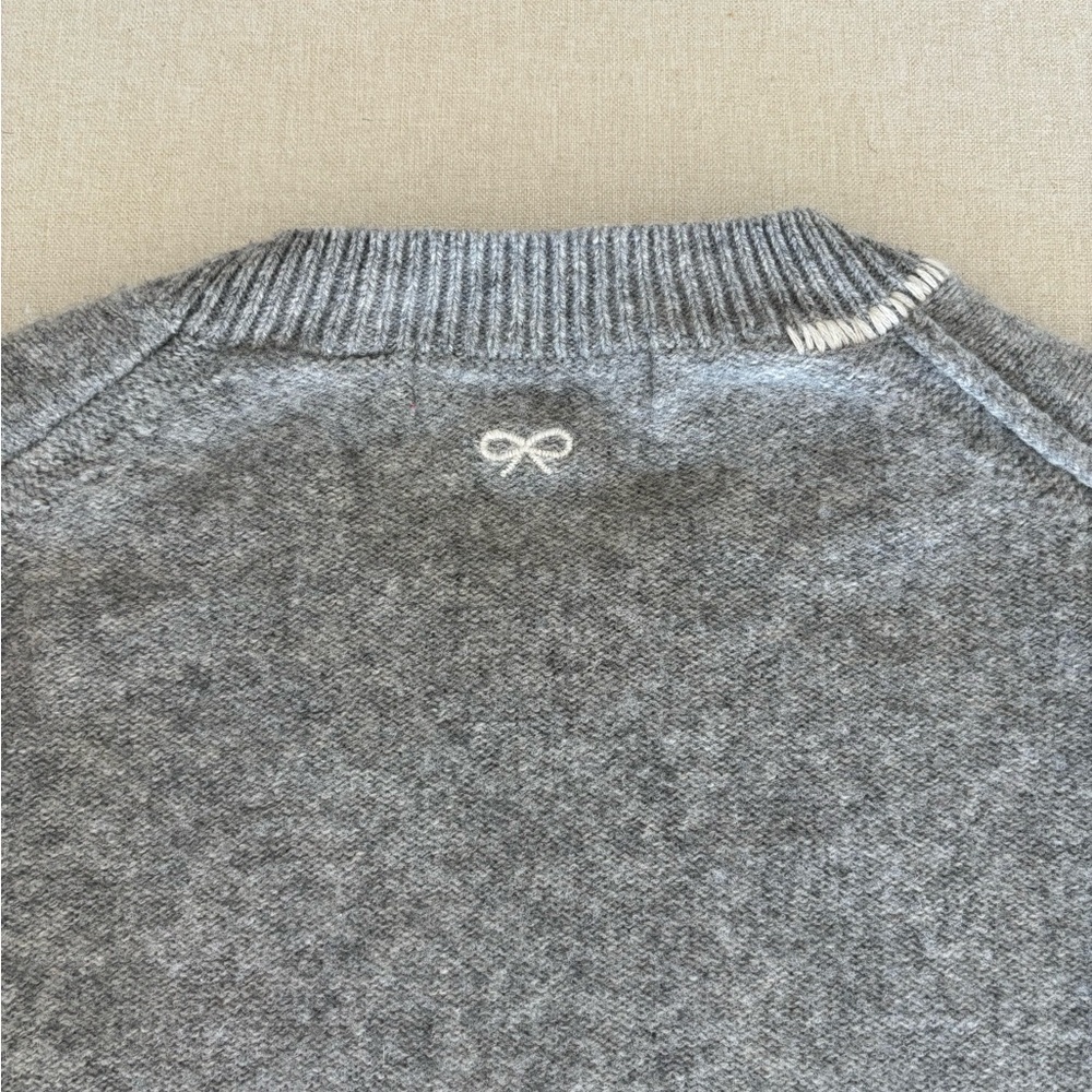 Uniqlo x Anya Hindmarch wool grey sweater 👁️ eye motif S small crew neck - Picture 10 of 10